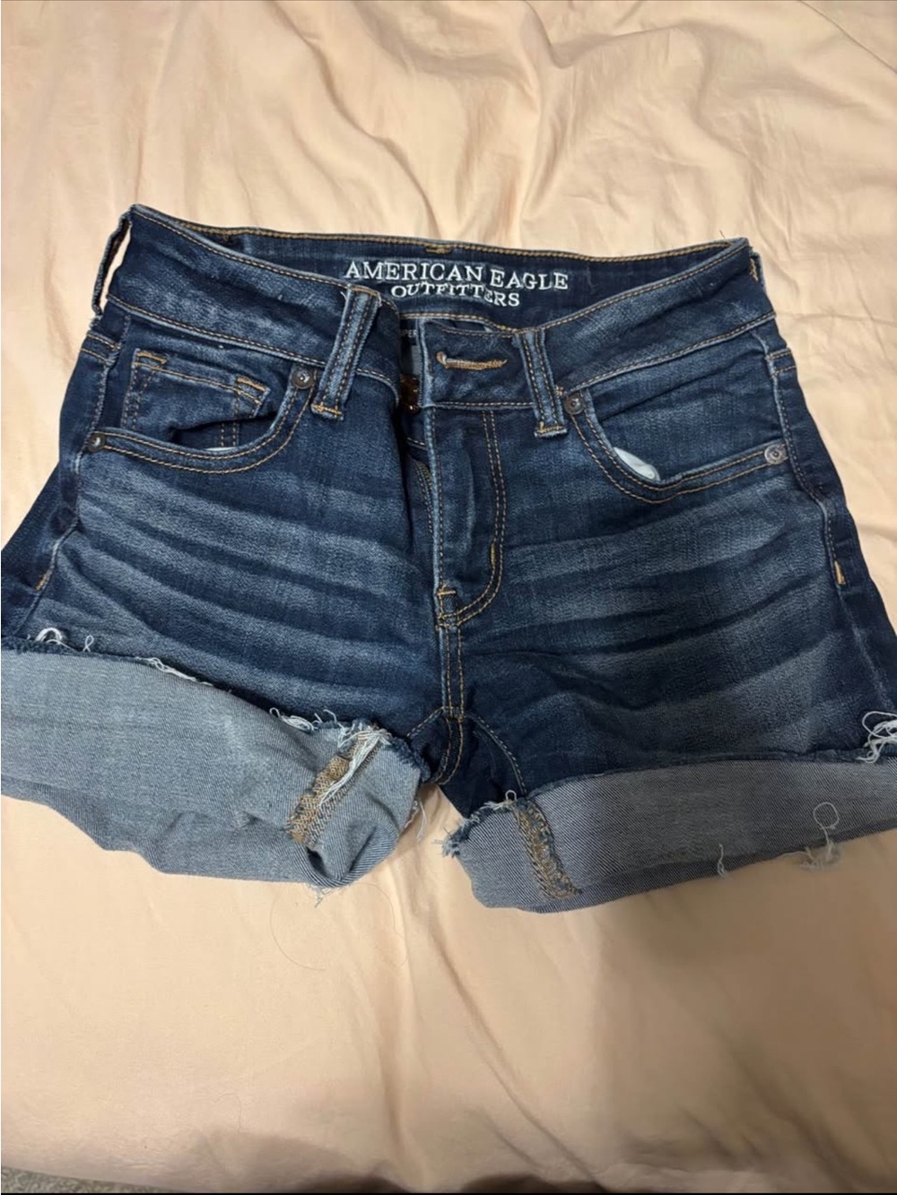 American Eagle Outfitters Indigo Rolled Cuff Denim Shorts